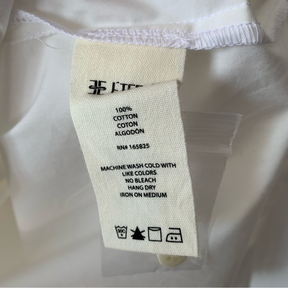 NWT Eterne Cotton Poplin Button Down Up Blouse Shirt Top White - Picture 9 of 11